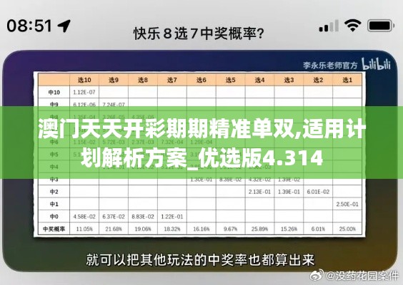 澳门天天开彩期期精准单双,适用计划解析方案_优选版4.314