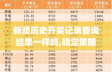 新澳历史开奖记录查询结果一样吗,稳定策略分析_DX版2.263