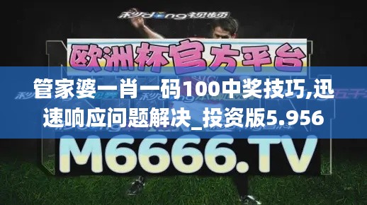 管家婆一肖一码100中奖技巧,迅速响应问题解决_投资版5.956