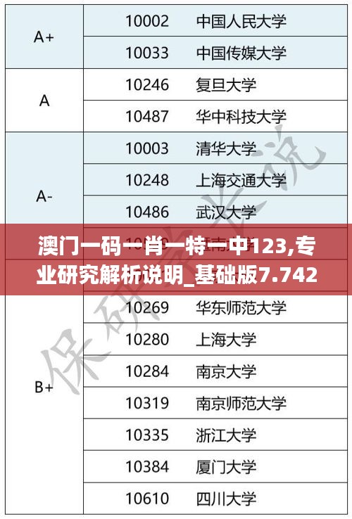 澳门一码一肖一特一中123,专业研究解析说明_基础版7.742