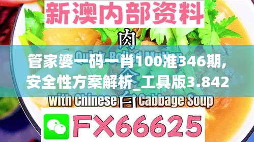 管家婆一码一肖100准346期,安全性方案解析_工具版3.842