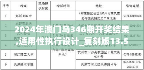 2024年澳门马346期开奖结果,适用性执行设计_复刻版13.551