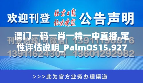 澳门一码一肖一特一中直播,定性评估说明_PalmOS15.927