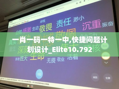 一肖一码一特一中,快捷问题计划设计_Elite10.792