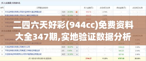 二四六天好彩(944cc)免费资料大全347期,实地验证数据分析_冒险版2.131