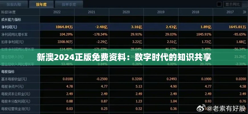 新澳2024正版免费资料：数字时代的知识共享