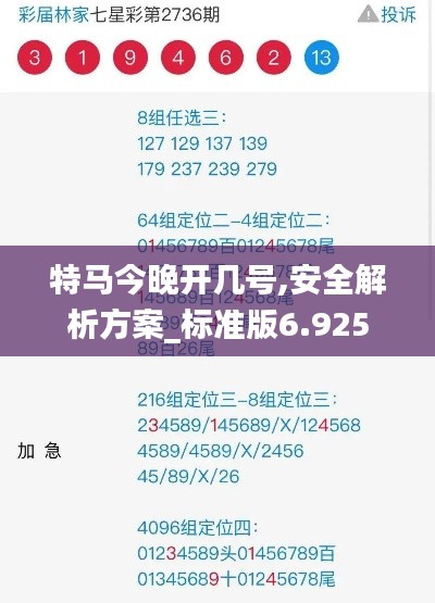 特马今晚开几号,安全解析方案_标准版6.925