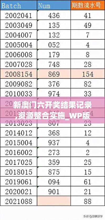 新澳门六开奖结果记录,资源整合实施_WP版1.651