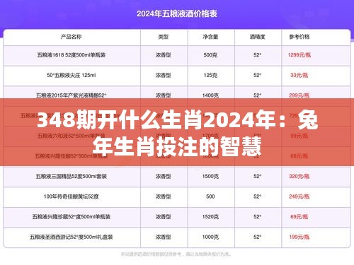 348期开什么生肖2024年：兔年生肖投注的智慧