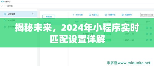 揭秘未来，2024年小程序实时匹配设置指南