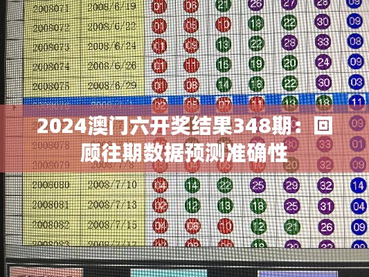 2024澳门六开奖结果348期：回顾往期数据预测准确性