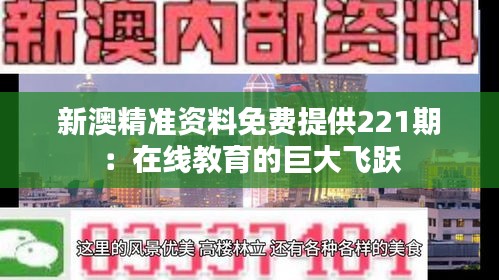 新澳精准资料免费提供221期：在线教育的巨大飞跃