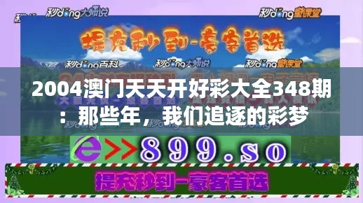 2004澳门天天开好彩大全348期：那些年，我们追逐的彩梦