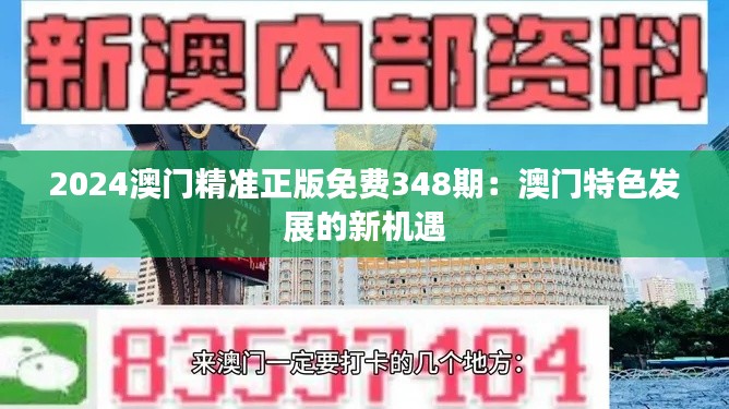 2024澳门精准正版免费348期：澳门特色发展的新机遇