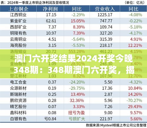 澳门六开奖结果2024开奖今晚348期：348期澳门六开奖，揭晓幸运号码的一刻