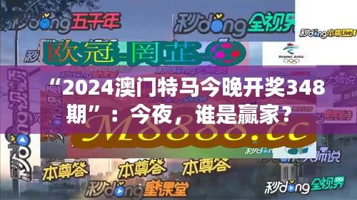 “2024澳门特马今晚开奖348期”：今夜，谁是赢家？