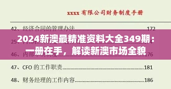 2024新澳最精准资料大全349期：一册在手，解读新澳市场全貌