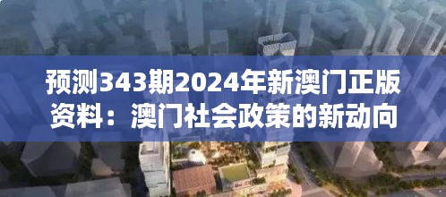 预测343期2024年新澳门正版资料：澳门社会政策的新动向与改革