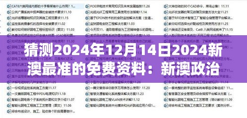 猜测2024年12月14日2024新澳最准的免费资料：新澳政治稳定性的评估