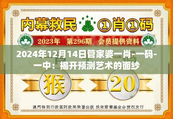 2024年12月14日管家婆一肖-一码-一中：揭开预测艺术的面纱