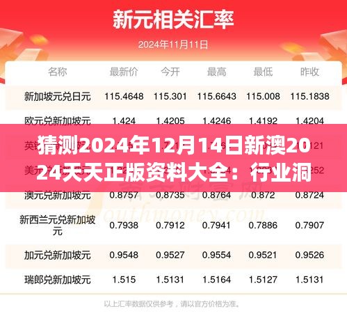 猜测2024年12月14日新澳2024天天正版资料大全：行业洞察的先见之明