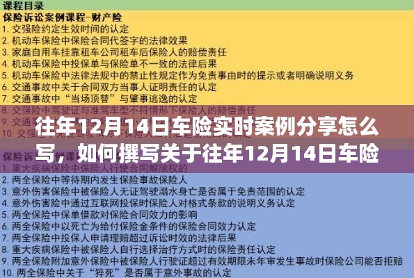 往年12月14日车险实时案例分享撰写指南，详细步骤与技巧探讨