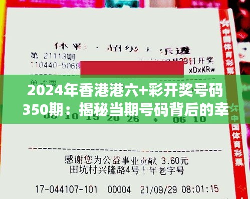 2024年香港港六+彩开奖号码350期：揭秘当期号码背后的幸运密码