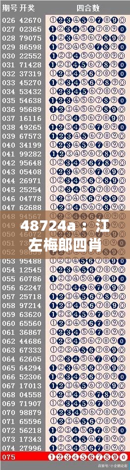 48724a ：江左梅郎四肖四码——解码江左梅郎的四肖四码，感受古韵犹存的魅力