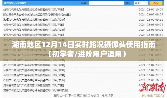 湖南地区12月14日实时路况摄像头使用指南，适合初学者与进阶用户的驾驶导航标题