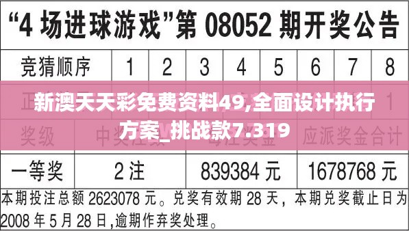 新澳天天彩免费资料49,全面设计执行方案_挑战款7.319