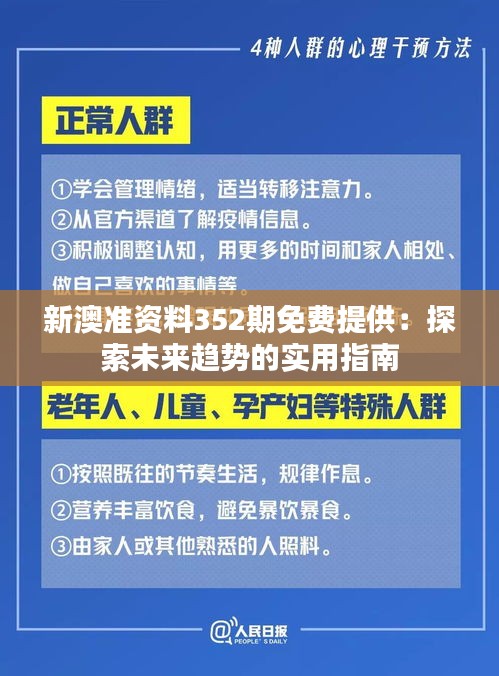 新澳准资料352期免费提供：探索未来趋势的实用指南