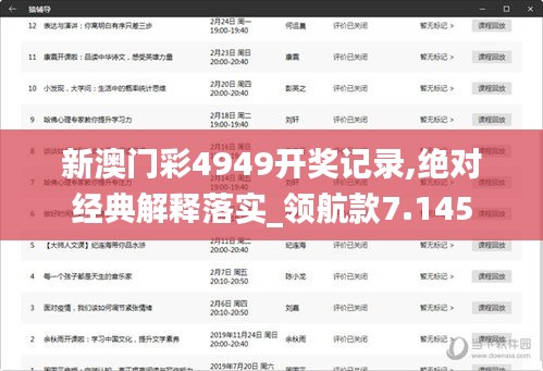 新澳门彩4949开奖记录,绝对经典解释落实_领航款7.145