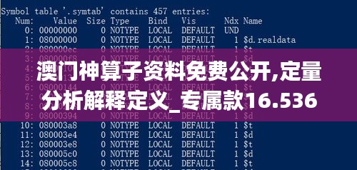 澳门神算子资料免费公开,定量分析解释定义_专属款16.536