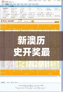 新澳历史开奖最新结果查询表：揭秘中奖秘籍与走势分析