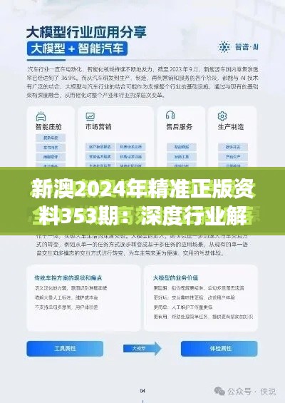 新澳2024年精准正版资料353期：深度行业解析