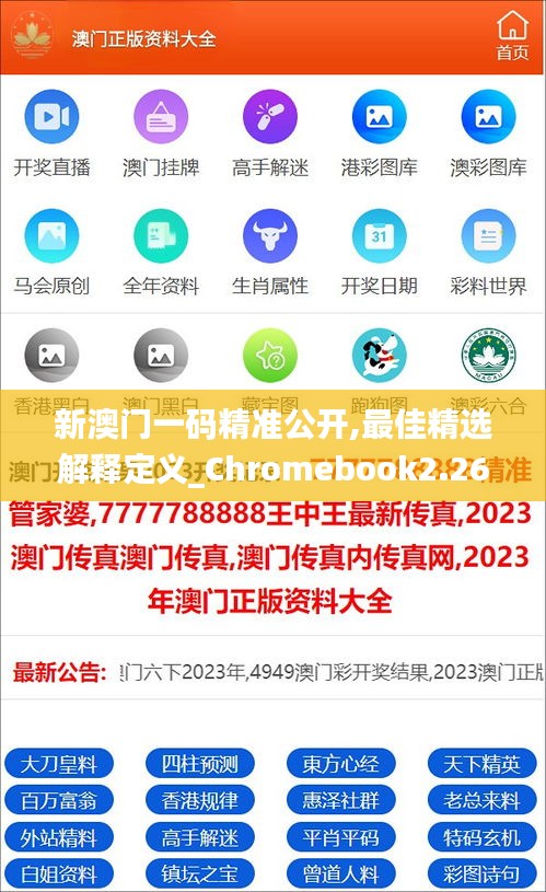 新澳门一码精准公开,最佳精选解释定义_Chromebook2.263