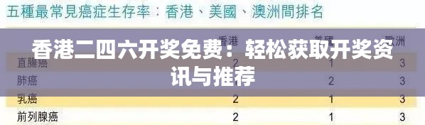 香港二四六开奖免费：轻松获取开奖资讯与推荐