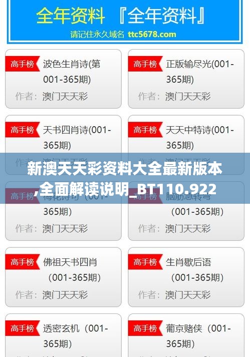 新澳天天彩资料大全最新版本,全面解读说明_BT110.922