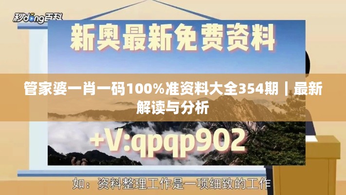 管家婆一肖一码100%准资料大全354期｜最新解读与分析