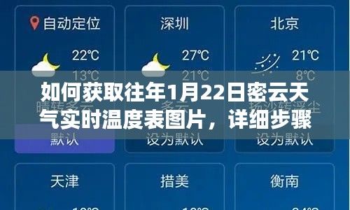 获取往年1月22日密云天气实时温度表图片，详细步骤指南