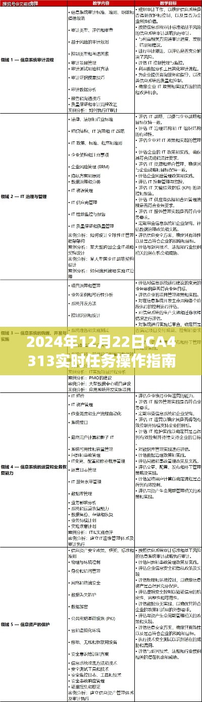 初学者到进阶用户指南，2024年12月22日CA4313实时任务操作完全教程