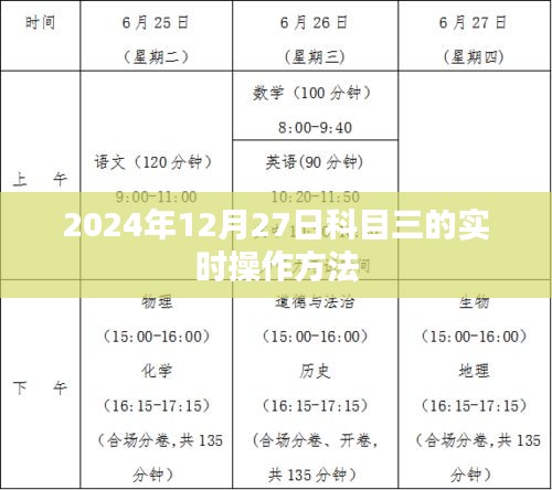 关于科目三的实时操作方法（2024年12月27日）